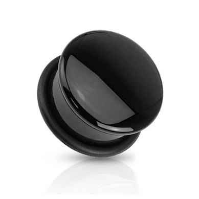 Plug di agata nero a forma di cupola