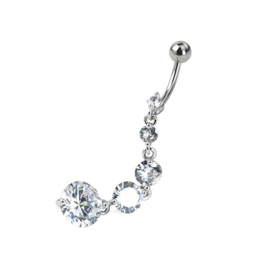 Piercing all'ombelico con pendente lungo