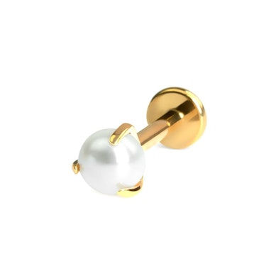 Labret in titanio con perla
