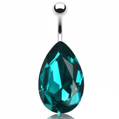 Piercing all'ombelico con grande pietra a goccia
