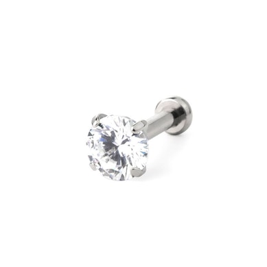 Labret push-in in titanio con grande pietra