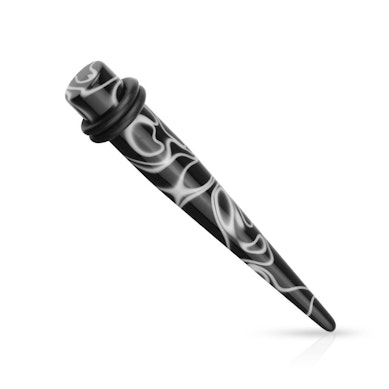 Taper nero con fantasia bianca e o-ring doppio