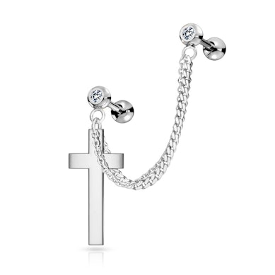 Set di barre con doppia catenella e croce di cristallo