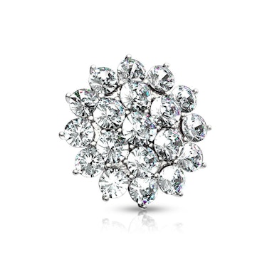 Dermal in oro 14 carati con decorazione a fiore