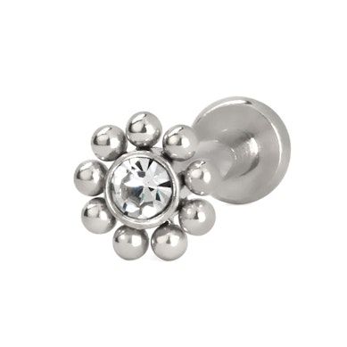 Labret con filettatura interna e piccole perline