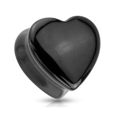 Plug a forma di cuore in onice nero