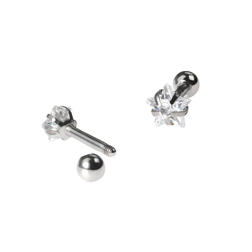 Set di piercing all'orecchio con pietra a stella