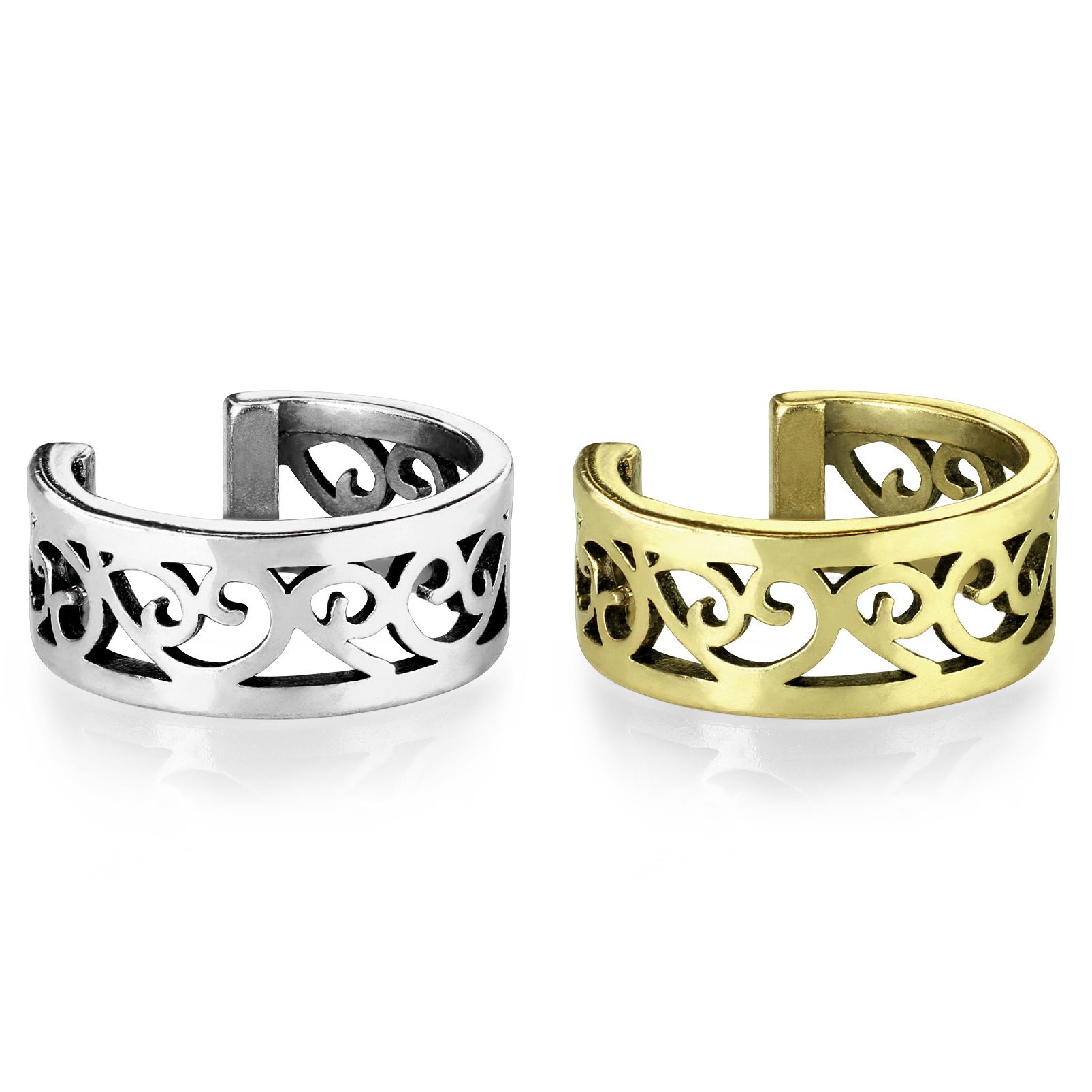 Earcuff con cuore di filigrana traforato