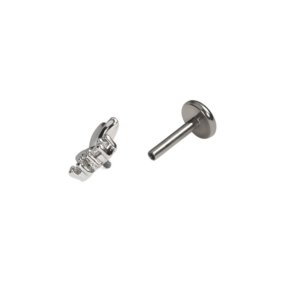 Labret con farfalla e pietre
