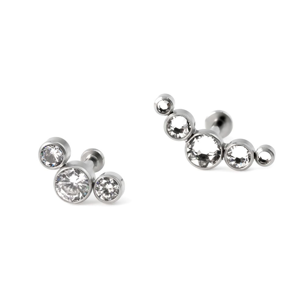 Labret push-in in titanio con varietà di pietre