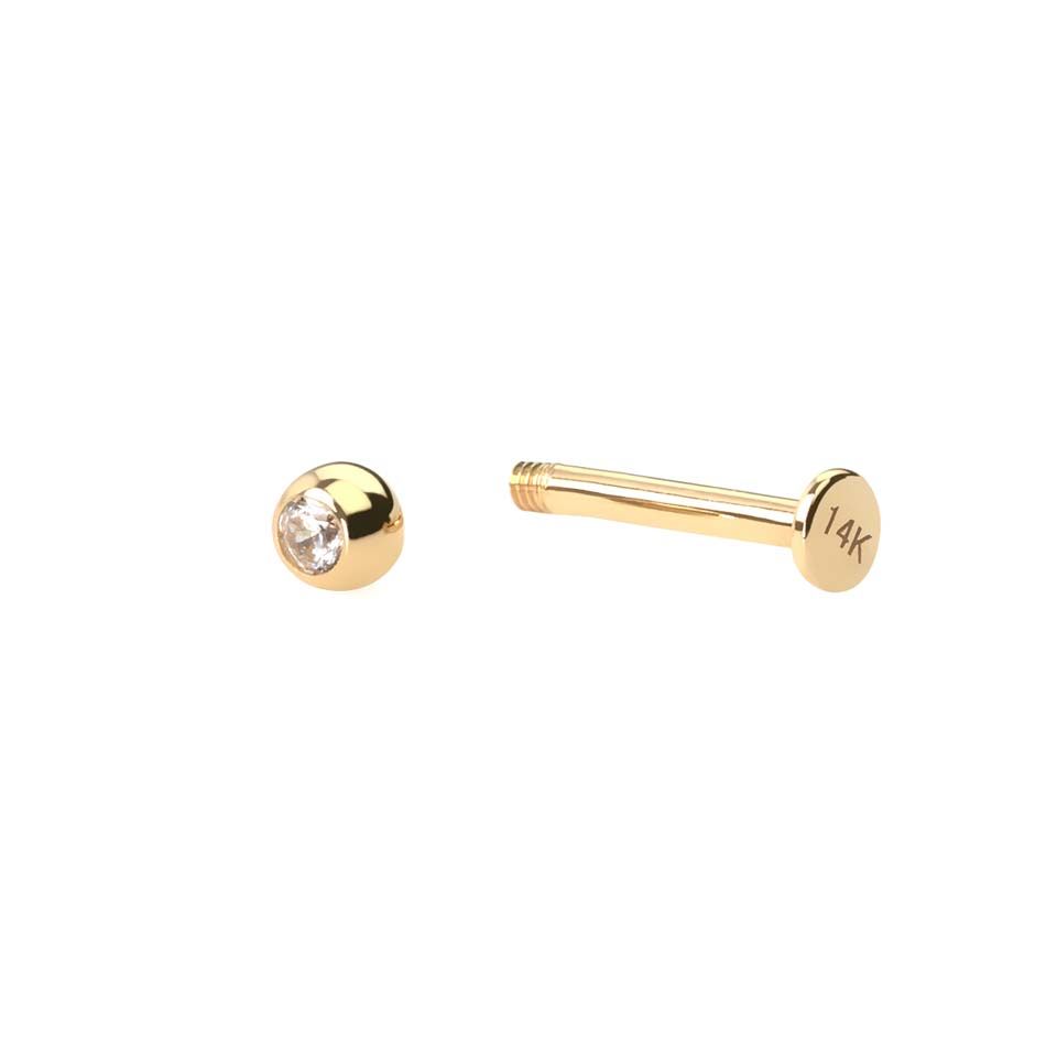 Labret in oro 14K con pietra