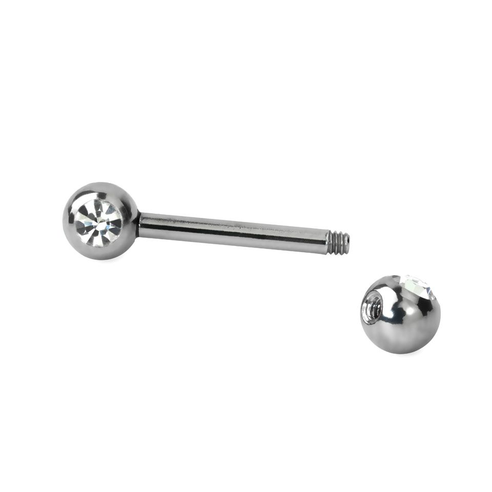 Piercing al capezzolo con pietre in diversi colori