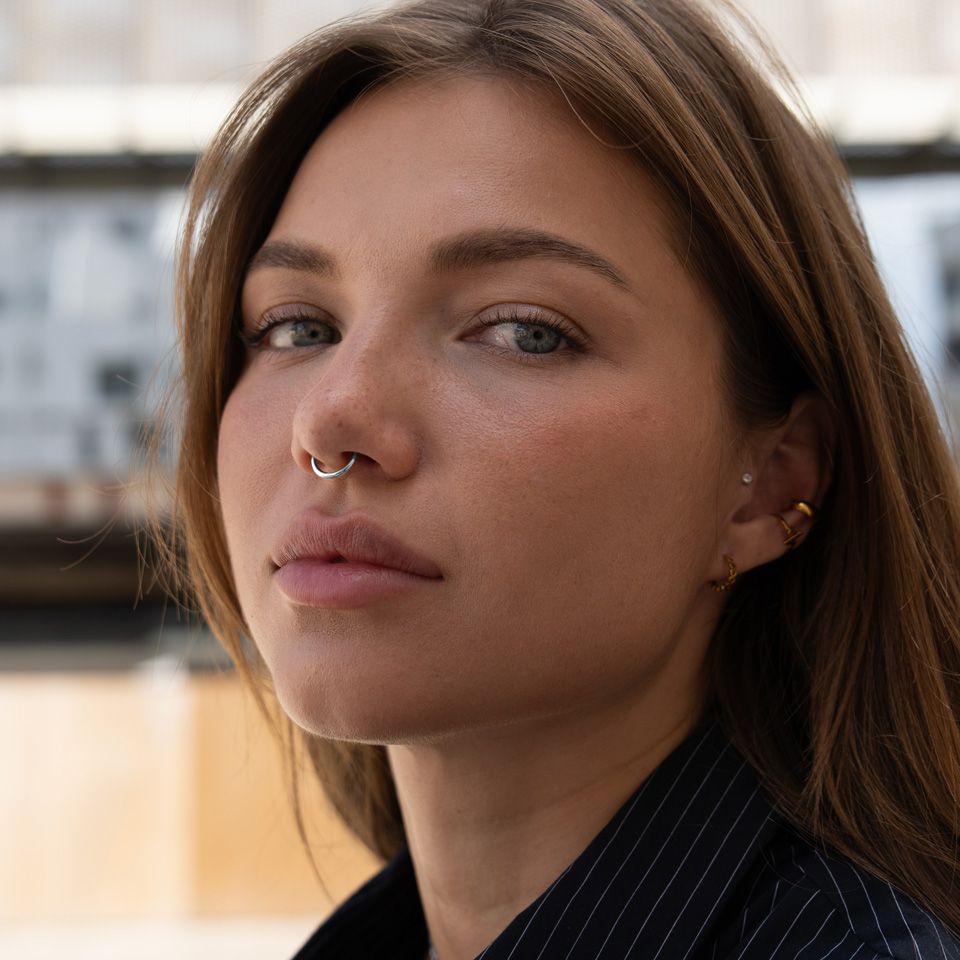 Cerchio con cardine in oro 14K