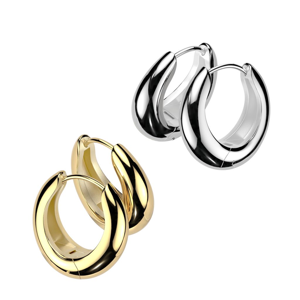 Paio di maxi hoops lucidi a specchio