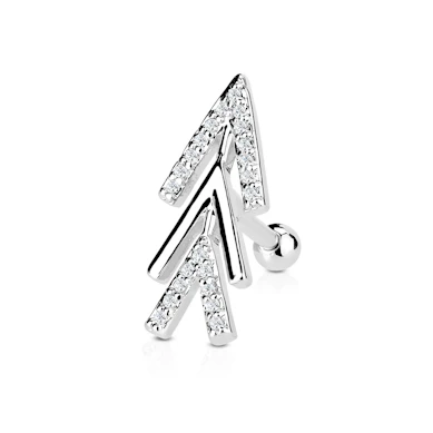 Piercing all'orecchio con freccia e pietre