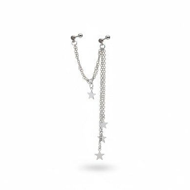 Piercing tragus e helix con stesse e catene