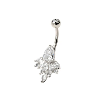 Piercing all'ombelico con pietre allungate