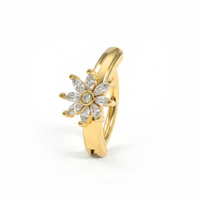 Clicker per ombelico con fiore brillante