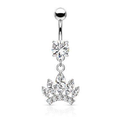 Piercing all'ombelico con corona pendente