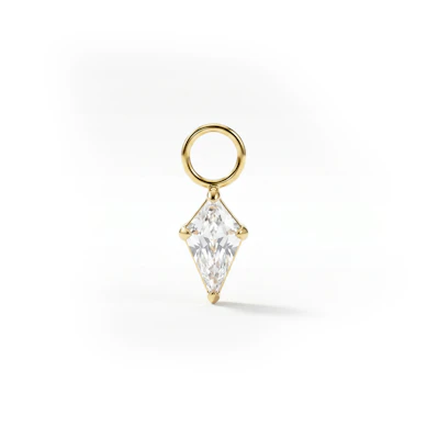 Charm in titanio con pietra a forma di diamante