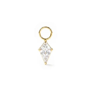 Charm in titanio con pietra a forma di diamante