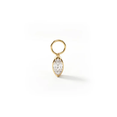 Charm in titanio con pietra taglio marquise