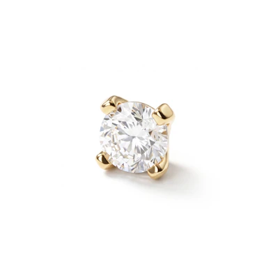 Dermal top in solido oro 14 carati con pietra chiara