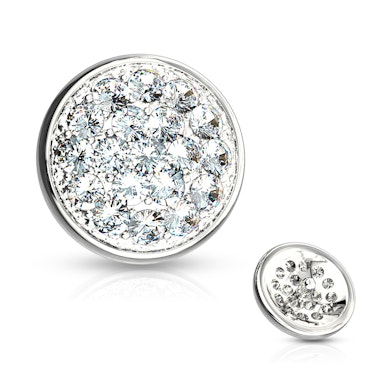 Dermal top in oro 14K con pietre incastonate