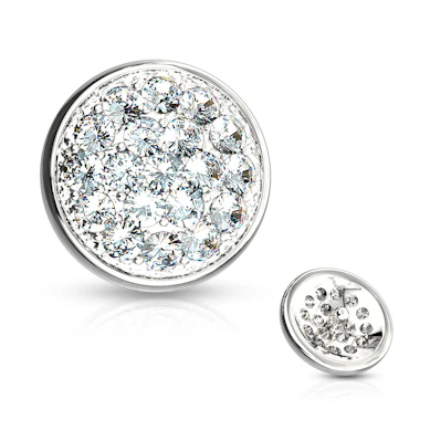 Dermal top in oro 14K con pietre incastonate