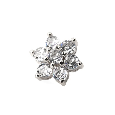 Dermal a forma di fiore con pietra centrale, disponibile in diversi colori