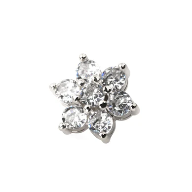 Dermal a forma di fiore con pietra centrale, disponibile in diversi colori