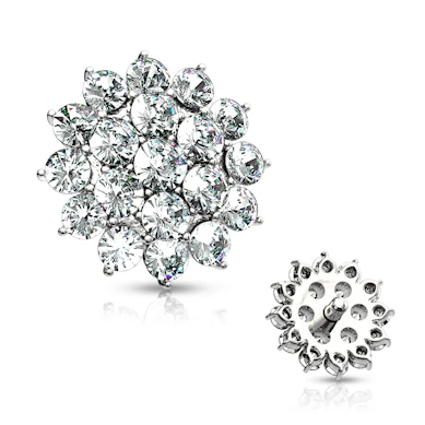 Dermal in oro 14 carati con decorazione a fiore