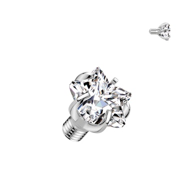 Dermal top in titanio con stella di pietre