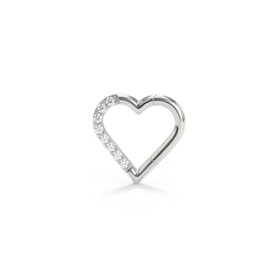 Cerchio con cardine in titanio a forma di cuore impreziosito