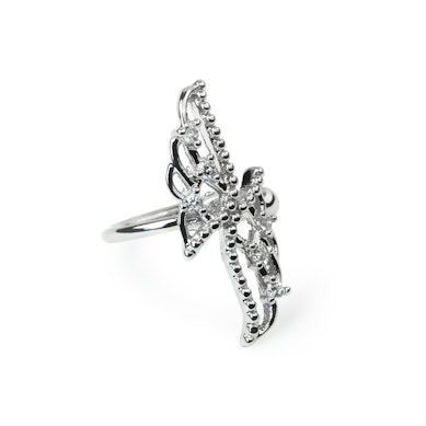Earcuff in acciaio chirurgico con ali-grigio brillante
