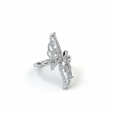 Earcuff in acciaio chirurgico con ali-grigio brillante