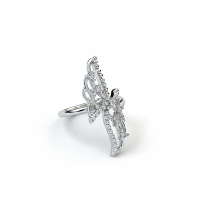 Earcuff in acciaio chirurgico con ali-grigio brillante