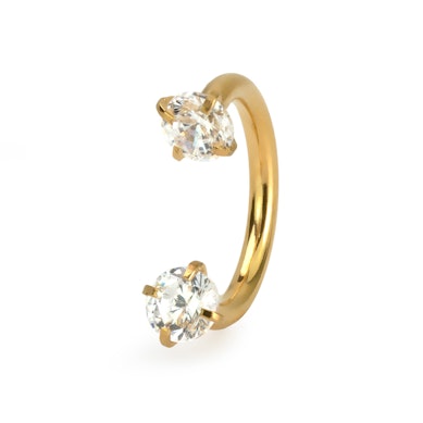 Ferro di cavallo con filettatura interna e pietre rotonde