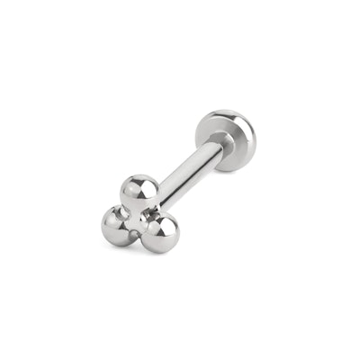 Labret push-in in titanio con top di sfere a triangolo