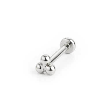 Labret push-in in titanio con top di sfere a triangolo