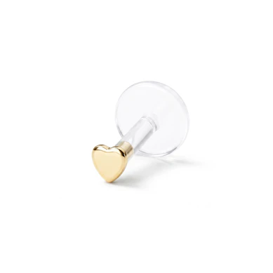 Labret in oro 14K con top a forma di cuore