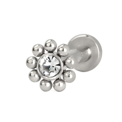 Labret con filettatura interna e piccole perline