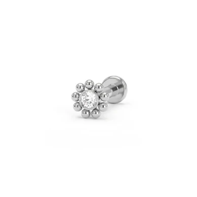Labret con filettatura interna e piccole perline