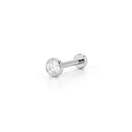 Labret push-in in titanio con pietra incastonata
