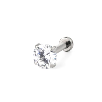 Labret push-in in titanio con grande pietra