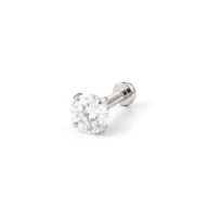 Labret push-in in titanio con pietra a griffe