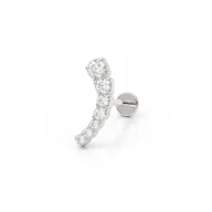 Labret push-in in titanio con top curvo e pietre