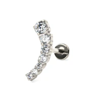 Labret push-in in titanio con top curvo e pietre