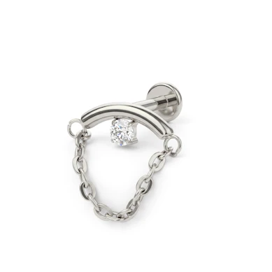 Labret per helix nascosto con pietra e catena