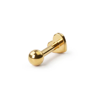 Labret in titanio con disco posteriore a cuore